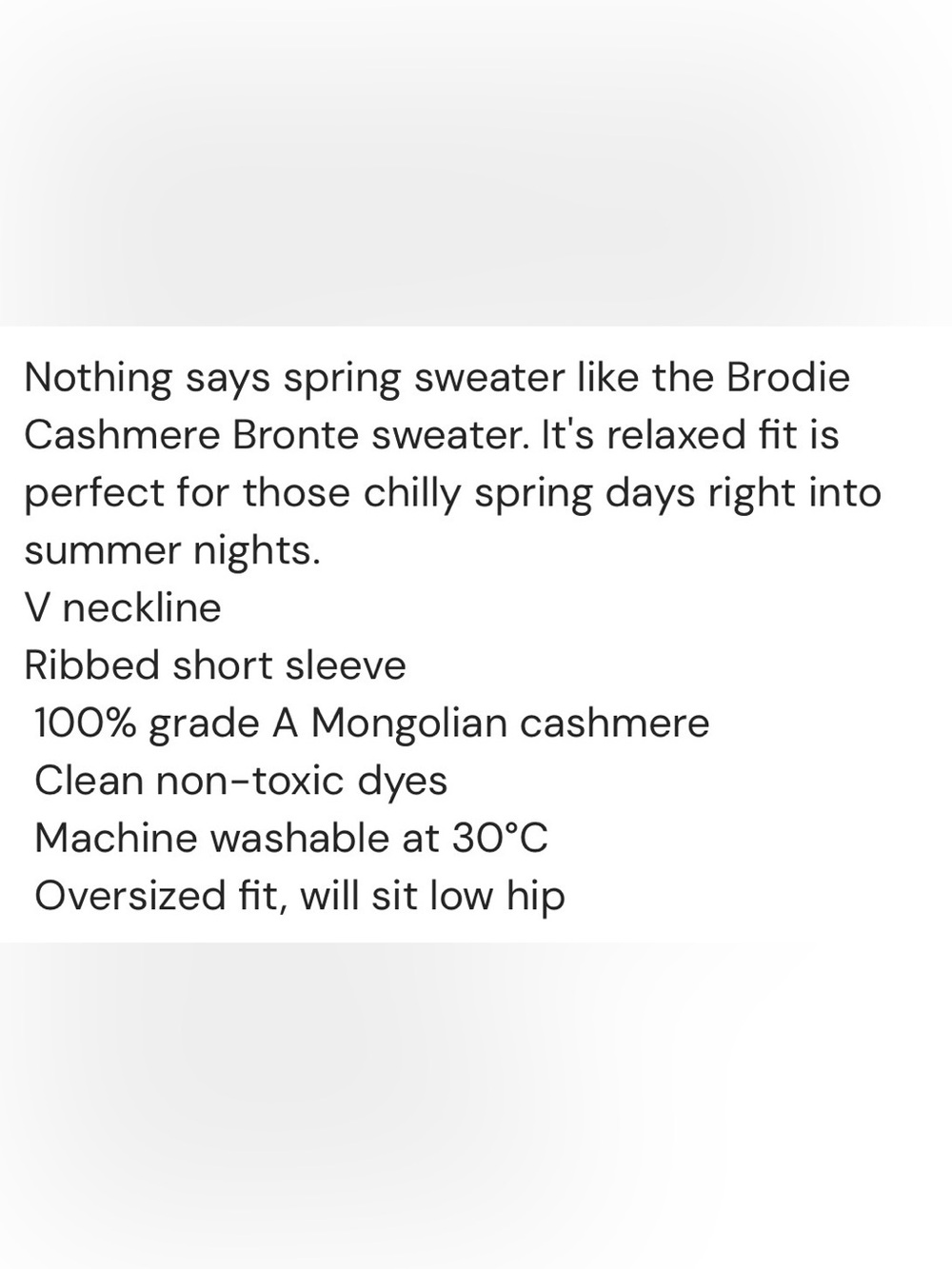 Brodie Cashmere Brontë Tee V-Neck Short Sleeve Sweater in Morning Dew Sz Small - Picture 8 of 12